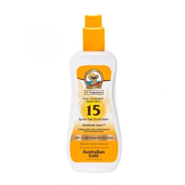 AUSTRALIAN GOLD SPF15 GEL SPRAY SUNSCREEN MEDUM-PROTECTION 237ML