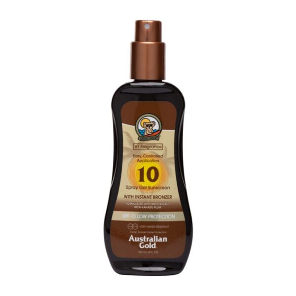 protezione solare spray 10 spf autralian gold con istant bronzer